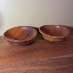 bowls vintage hand made woodpecker woodware japan - pair of 2 (W4726)